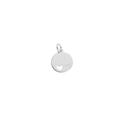 925 Sterling Silver Hollow Heart Disk (10mm)