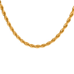 Rope Chain - 46cm / 18" -  18ct Gold Plated - Stainless Steel