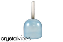 6" Handle Translucent Aquamarine Fusion Crystal Singing Bowl 