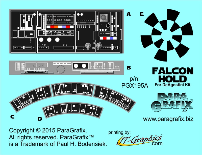 Paragrafix Star Wars Millenium Falcon Gun Port Decals Duplicata Pour Kit DeAgostini PGX198