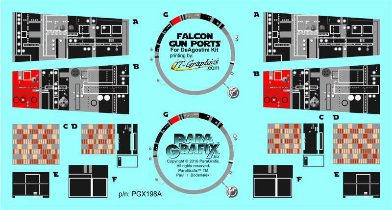 Star Wars Millennium Falcon Gun Port Duplicate Decals For The