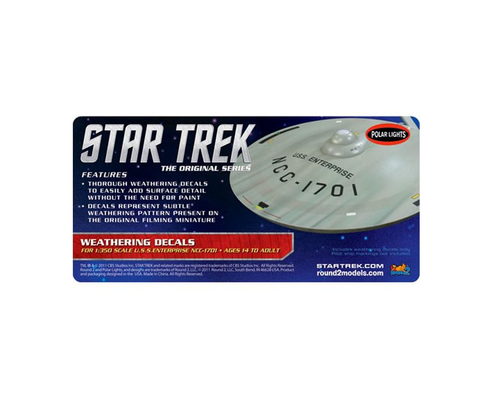 Registry Decals für Star Trek USS Enterprise NCC-1701 1:350 Polar Lights MKA010 