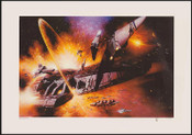 Battlestar Galactica 35th Anniversary Limited Edition Art Print By Tsueno Sanda - Battle Begins