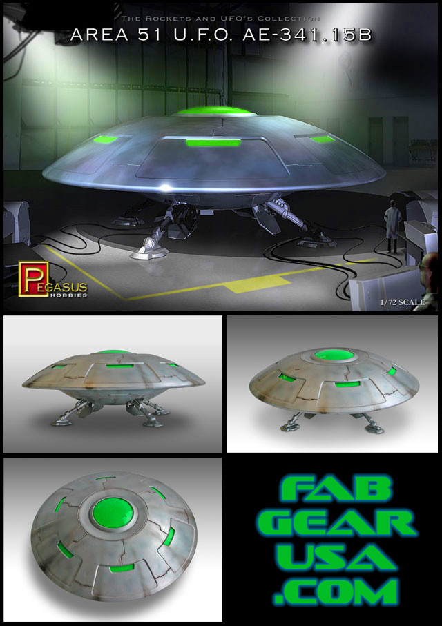 PEGASUS Area 51 UFO Martian Alien Flying Saucer Space Ship 1/72 scale model kit 