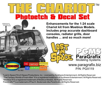 Chariot Photoetch and Decal Set 1//24 scale PGX119 Lost in Space