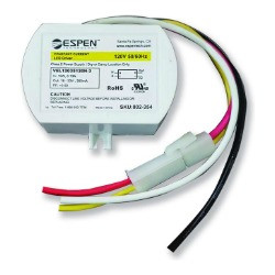  Espen Technology VEL12035120H-3-CA LED Driver Constant Current, 350mA, Max. 12W, 120V Input. High Power Factor. Quick connector. Genuine Espen OEM replacement part. (Same as VEL12035120H-3) 