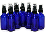 2 oz Cobalt Blue Bottle with Black Sprayer - Pack of 12