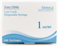Easy Glide 1mL Luer Lock Syringe No Needle - Pack of 100