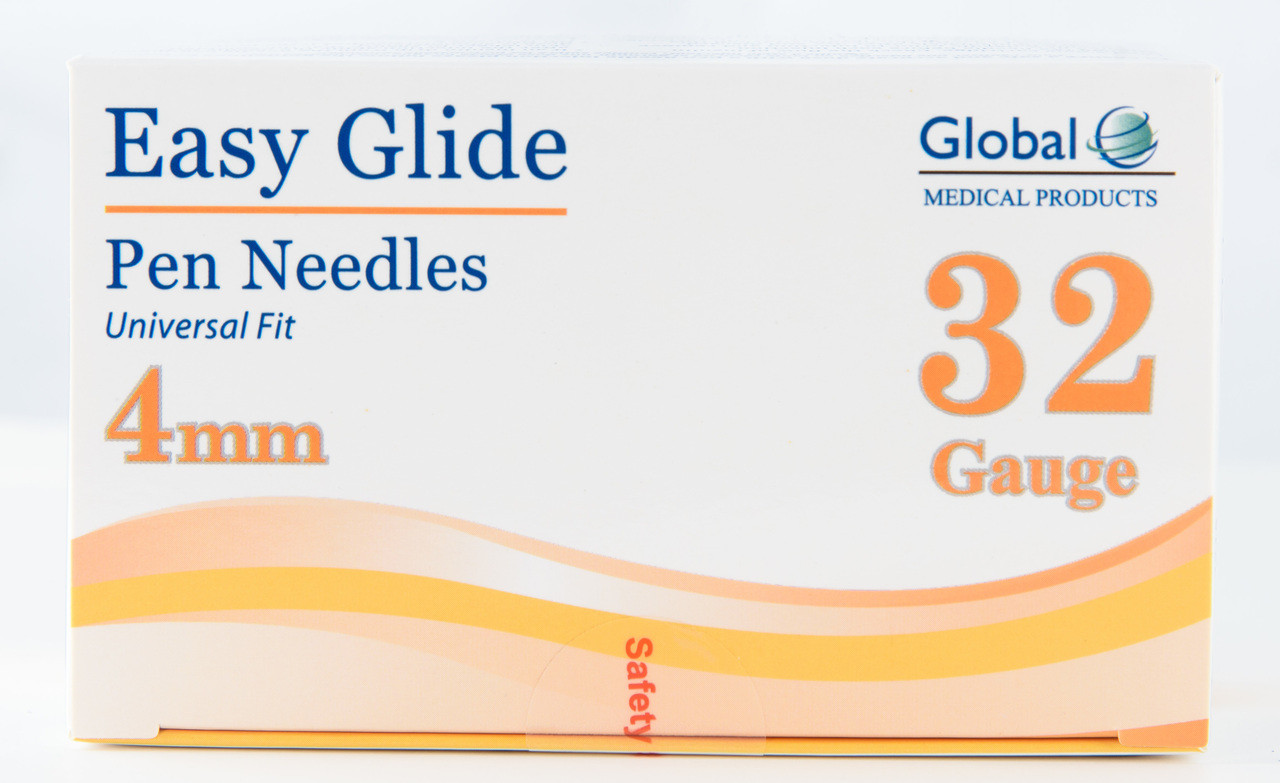 Global Pen Needles - 32g x 4mm - Box of 100 - GPS Medical Supply