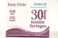 Easy Glide 3/10cc Insulin Syringe - 30g x 5/16" - Box of 100