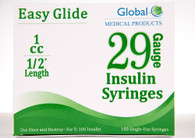 Easy Glide 1cc Insulin Syringe - 29g x 1/2" - Box of 100