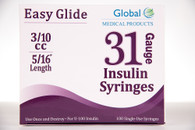 Easy Glide 3/10cc Insulin Syringe - 31g x 5/16" - Box of 100