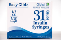Easy Glide 1/2cc Insulin Syringe - 31g x 5/16" - Box of 100