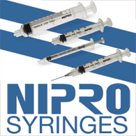 Nipro 3mL Syringes with 20g x 1" Hypodermic Needles - Box of 100