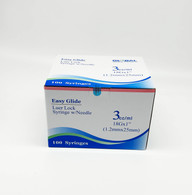 Easy Glide 3ml Syringes with 18g x 1" Hypodermic Needles - Box of 100