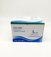 Easy Glide 3ml Syringes with 21g x 1 1/2" Hypodermic Needles - Box of 100