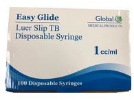 Easy Glide 1mL Luer Slip Syringe No Needle - Pack of 100