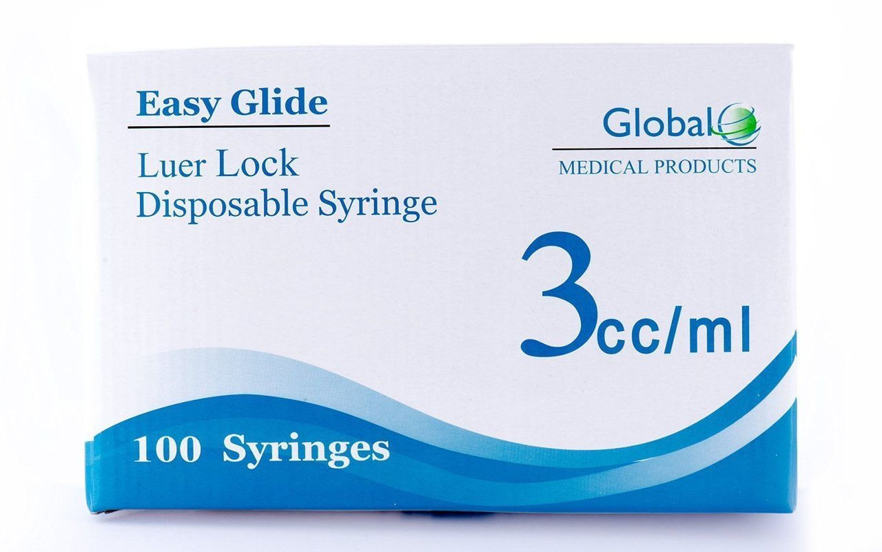 Easy Glide 3mL Luer Lock Syringe No Needle - Pack of 100 - GPS Medical  Supply