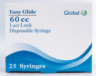 Easy Glide 60mL Luer Lock Syringe No Needle - Pack of 25