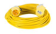 Defender 16A 2.5mm Cable 25M Extension Lead - Yellow 110v