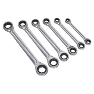 Sealey Double End Ratchet Ring Spanner Set 6pc Metric (8-19mm)
