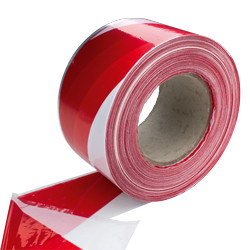 Barrier Tape Red/White 70mm X 500Mtr - Marshall Industrial Supplies