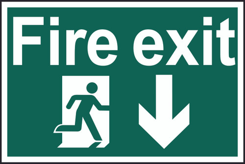 Fire Exit Arrow Sign (300 x 200mm) - Marshall Industrial Supplies