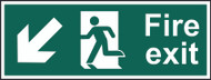 Fire Exit Sign (600 x 200mm) (Diagonal Arrow)