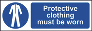Protective Clothing Must Be Worn Sign (300 x 100mm)