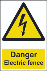 Danger Electric Fence PVC Sign (200 x 300mm)