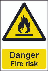 Danger Fire Risk PVC Sign (200 x 300mm)