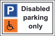 Disabled Parking Only PVC Sign (300 x 200mm)