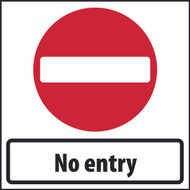 No Entry Square Temporary Road Sign