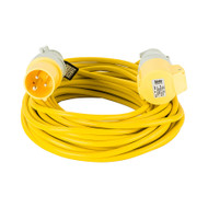Defender 16A 2.5mm Cable 14M Extension Lead - Yellow 110v