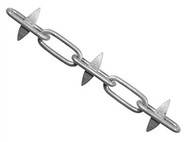 Mild Steel Galvanised Alternate Link Spiked Chain (Per 10 Metre Reel)