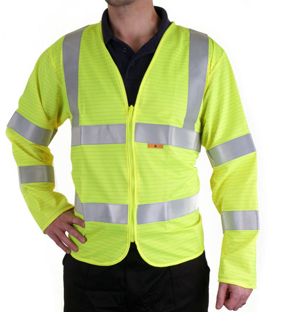 Click Fire Retardant Long Sleeved Jerkin - Yellow - Marshall Industrial 