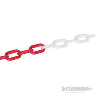 Plastic Chain White/Red - 6mm x 5m