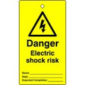Lockout tags - Danger Electric shock risk (Single sided 10 pack)