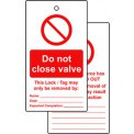 Lockout tags - Do not close valve (Double sided 10 pack)