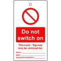 Lockout tags - Do not switch on (Single sided 10 pack)