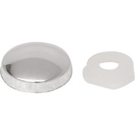 Plastic Chrome Domed Caps c/w Washers, For 6-8g Screws (Per 100)