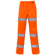 Supertouch Orange Rail Spec Poly Cotton Hi-Vis Trouser