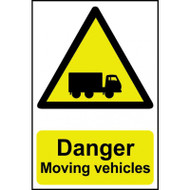 Danger Moving vehicles - PVC (200 x 300mm)