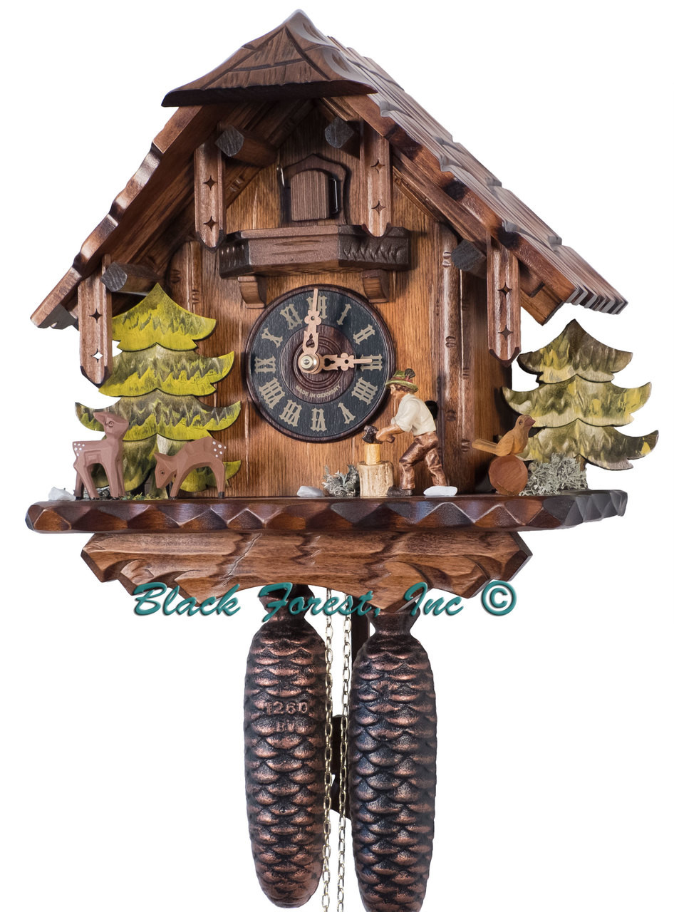 4278 Wood Chopper Chalet 8 Day Cuckoo Clock