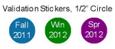 Validation Stickers, 1/2" Circle, Standard Film Material