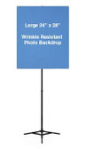 Portable Backdrop with Stand, 34" x 28", Multiple Colors