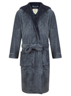 herringbone fleece dressing gown