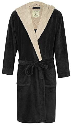 black dressing gown with hood mens