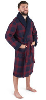 John Christian Wine and Navy Check robe