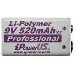 iPower 520mAh 9V Lithium Polymer Pro Rechargeable Battery